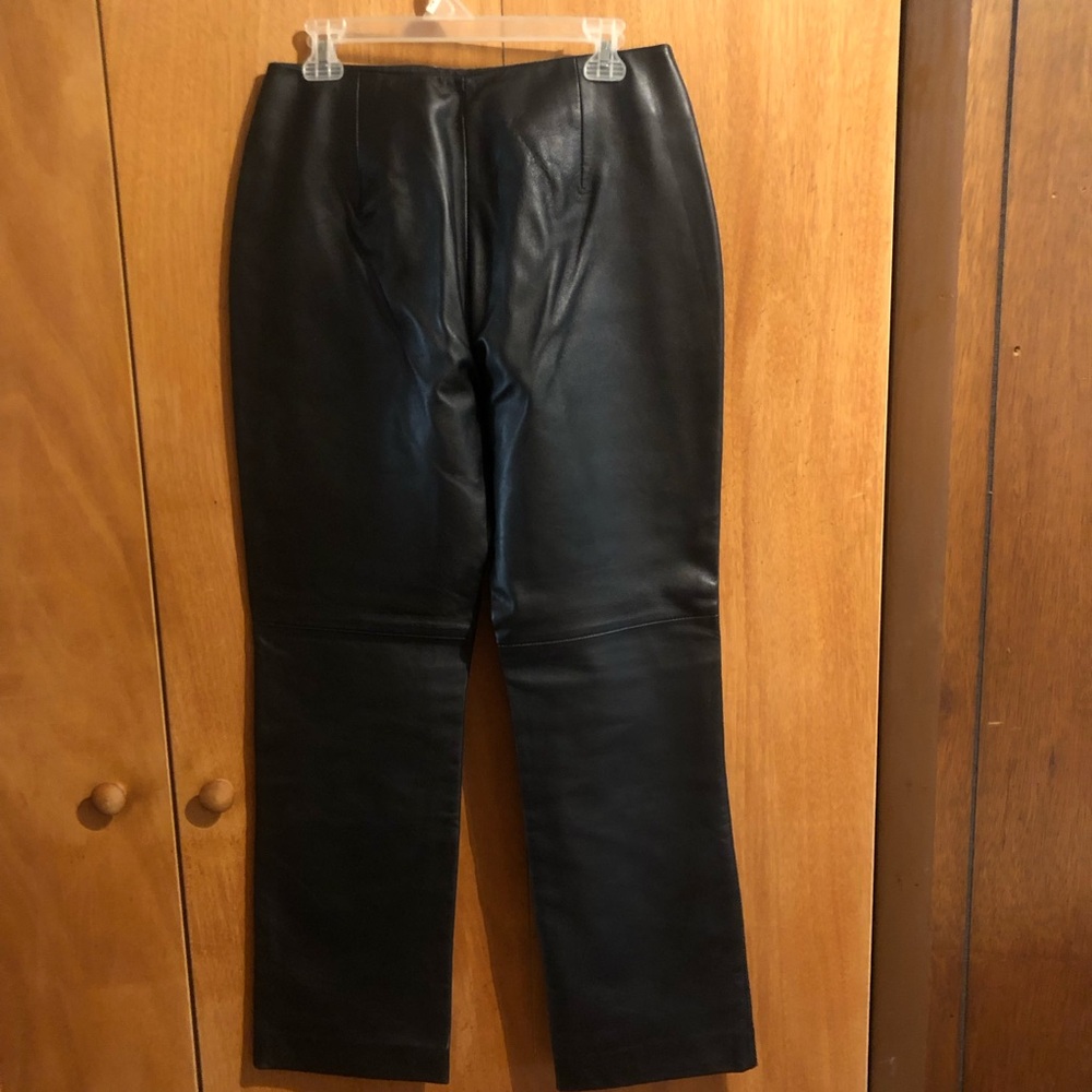 Margaret Godfrey black  genuine leather pants